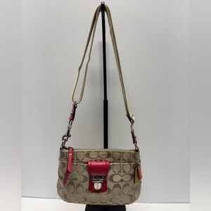 Coach Beige and Pink Crossbody Shoulder Bag